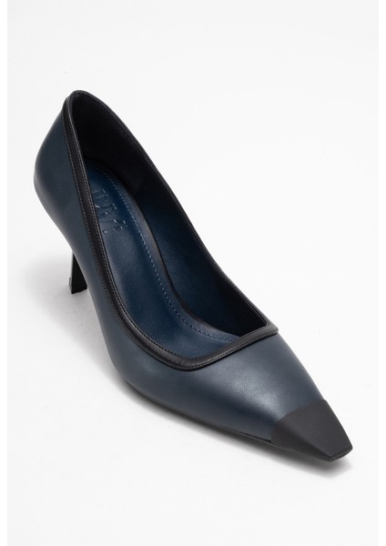 Rona Lacivert Cilt Mat Burunlu Kadın Topuklu Ayakkabı modelleri