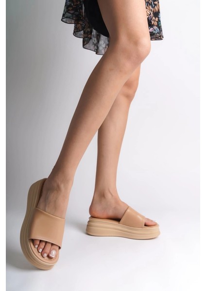 Alıce Düz Topuklu Kalın ve Ortopedik Taban Kadın Terlik Tt - Ten fiyatları