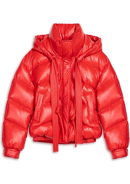 Parlak Dokulu Puffer Mont TW6250012227034 indirimleri