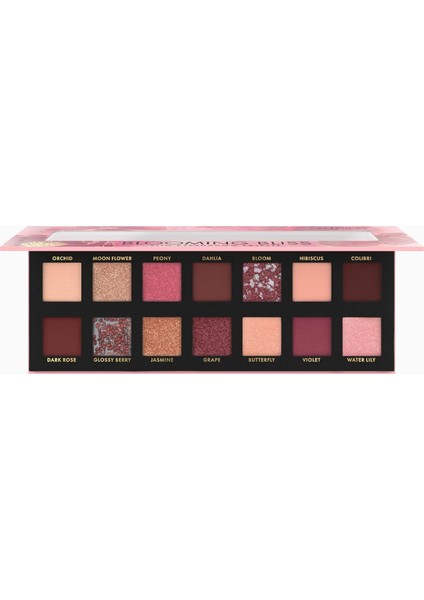 Catrıce Blooming Bliss Far Paleti 020, 14 Renk, Mat, Işıltılı, Metalik, Uzun Süreli, Vegan