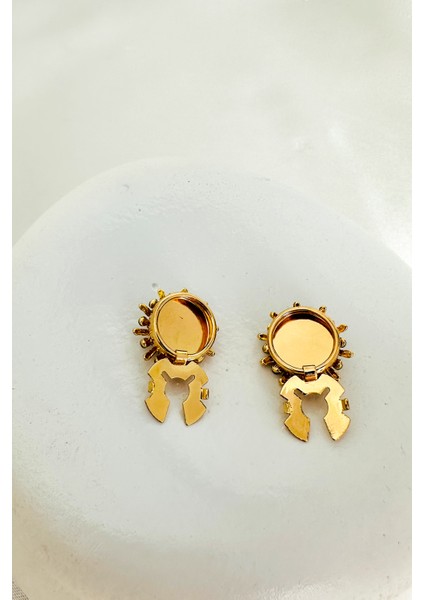 Işıltılı Taş Detaylı Güneş Formlu Gömlek ve Kol Düğmesi Broş (2cm) modelleri