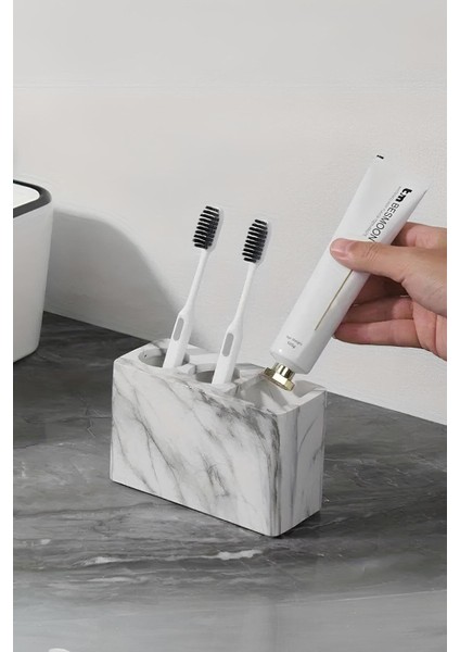 Modern Beton Diş Fırçalık | Elektrikli Fırça ve Macun Standı Banyo Organizeri fırsatları