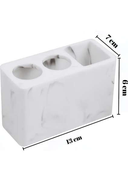 Modern Beton Diş Fırçalık | Elektrikli Fırça ve Macun Standı Banyo Organizeri