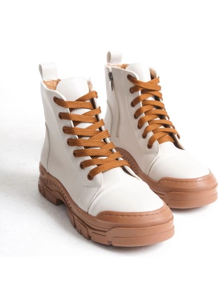 Bloom Bağcıklı Fermuarlı Ortopedik Tabankadın Bot Tt - Krem indirimleri