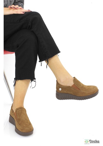 Kadın Ortopedik Hakiki Deri Bağcıksız Kışlık Spor Tarz Ayakkabı M26/KA3560