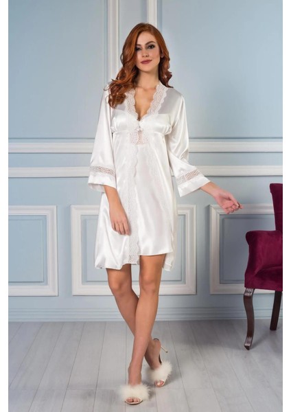 Kadın6'lı Saten Gelin Çeyiz Seti Sabahlık & Gecelik & Pijama Takımı & Şortlu Takım Terlik Hediyeli modelleri