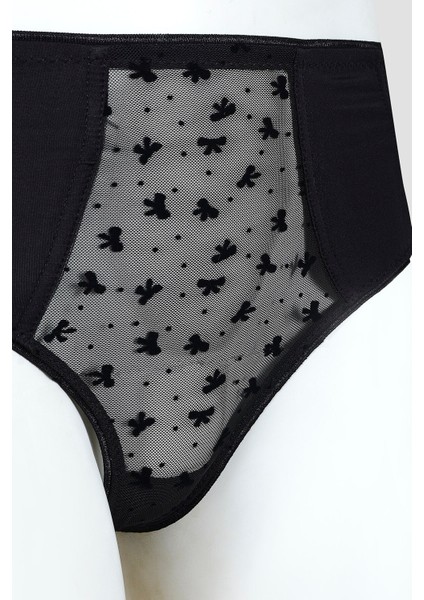 Siyah Bow Yüksek Bel Slip Külot fiyatları