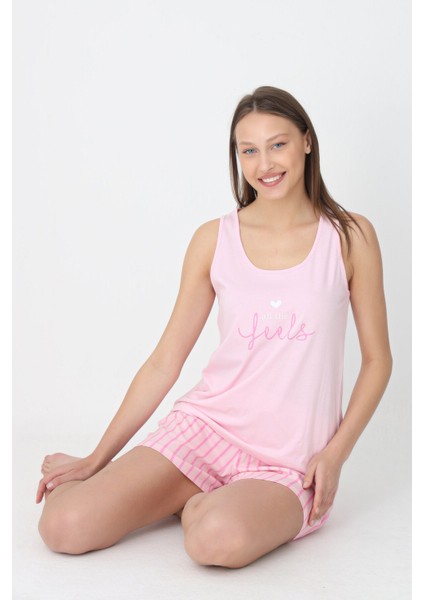 Pembe Çizgili Askılı Şortlu Pijama Takım fiyatları