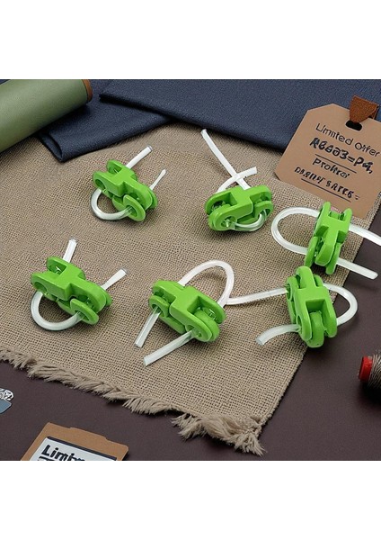 Iki Delikli Metal Yeşil Stoper | 10 Adet 4,5 mm Delik Çaplı Mont Stoperi | Ip Ucu Stoper 10'lu