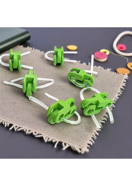 Iki Delikli Metal Yeşil Stoper | 10 Adet 4,5 mm Delik Çaplı Mont Stoperi | Ip Ucu Stoper 10'lu fiyatları