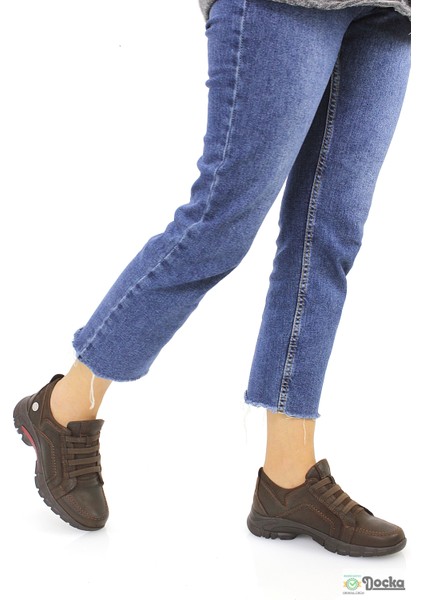 Kadın Kışlık Spor Tarz Ortopedik Hakiki Deri Bağcıksız Ayakkabı M26/KA3465