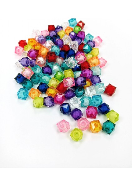 Küp Boncuk Içten Boncuklu Bileklik Çanta Boncuğu 10 mm 50 gr Karışık Renk - BNC447