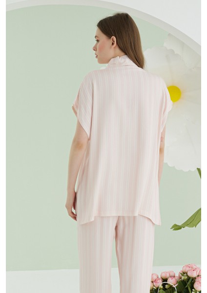 Pembe Karpuz Desenli Önden Düğmeli Pijama Takım fırsatları