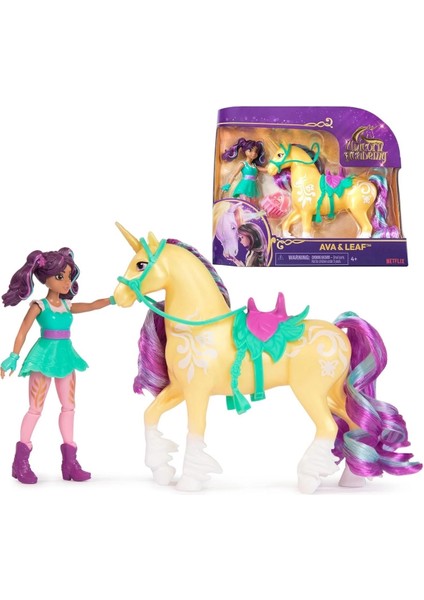 Unicorn Academy Ava ve Tek Boynuzlu At Leaf Seti 12 cm
