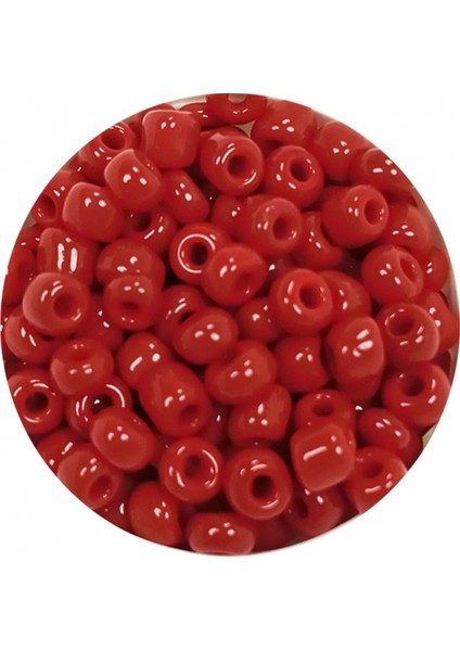 Dökme Cam Kum Boncuk Büyük Boy (6/0) 4 mm - 60 Gram - Koyu Kırmızı - BNC110 fiyatları