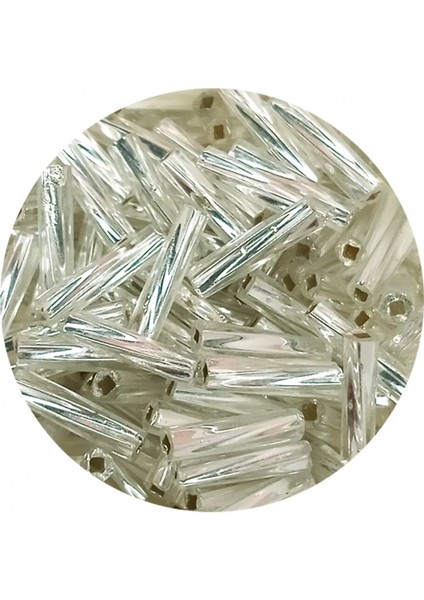 Uzun Boru Kesme Boncuk Çap 2mm Uzunluk 10 mm - 20 Gram - Parlak Gümüş - BNC257 fiyatları