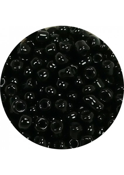 Dökme Cam Kum Boncuk (8/0) 3 mm - 60 Gram - Parlak Siyah - BNC211 fiyatları