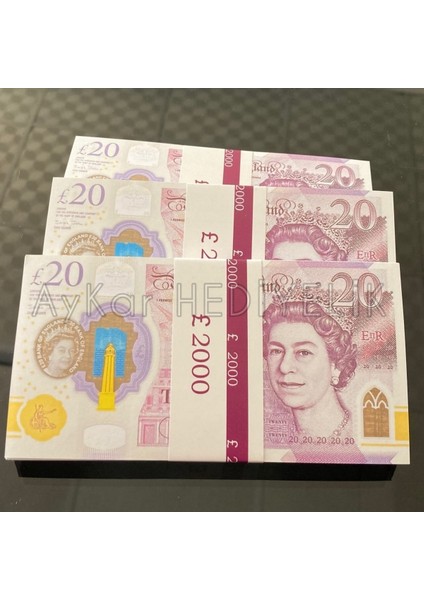 3 Deste 20 Sterlin Banknot Pound Para Geçersiz Paralar Düğün Para Dizi Film ve Video Çekimleri Için Paralar