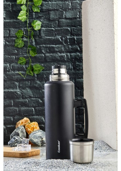 1.5 Litre Çift Katlı Çelik Termos-24 Saat Sıcak, 48 Saat Soğuk, Kulplu (Kamp, Piknik, Ofis, Seyahat) fiyatları