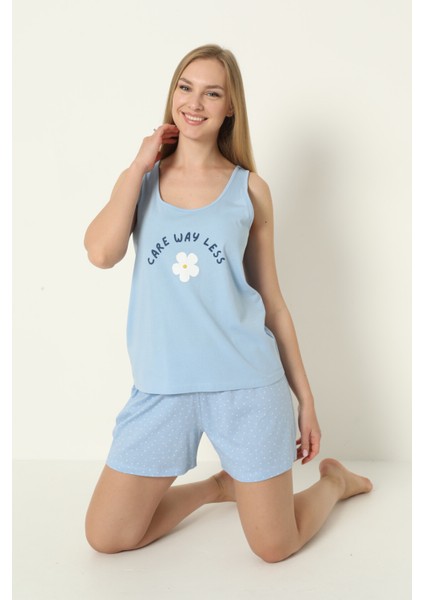 Mavi Care Way Şortlu Askılı Pijama Takım fırsatları