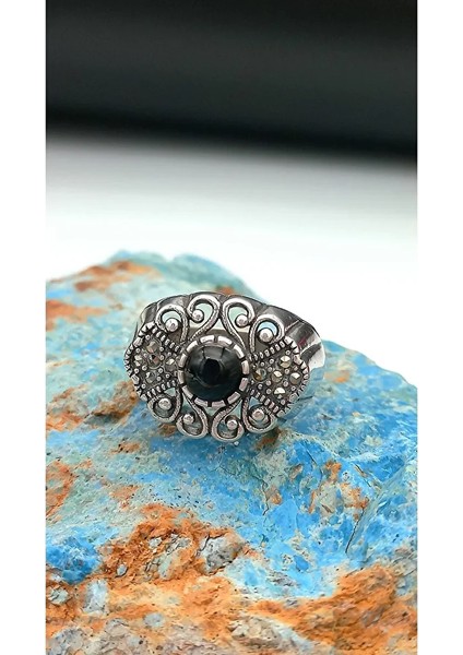 Gümüş Oltu Taşlı Yüzük SY00013