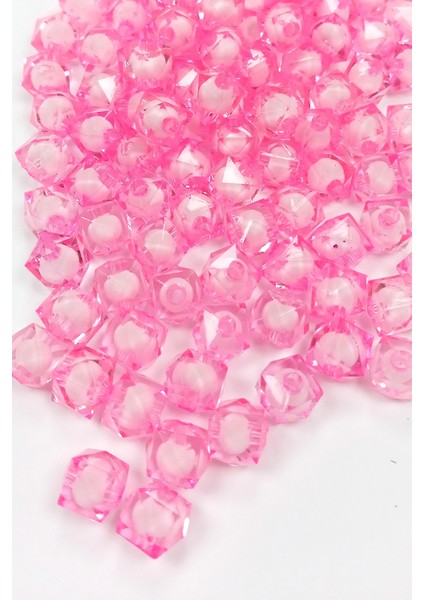 Küp Boncuk Içten Boncuklu Bileklik Çanta Boncuğu 10 mm 50 gr Pembe - BNC459 fiyatları