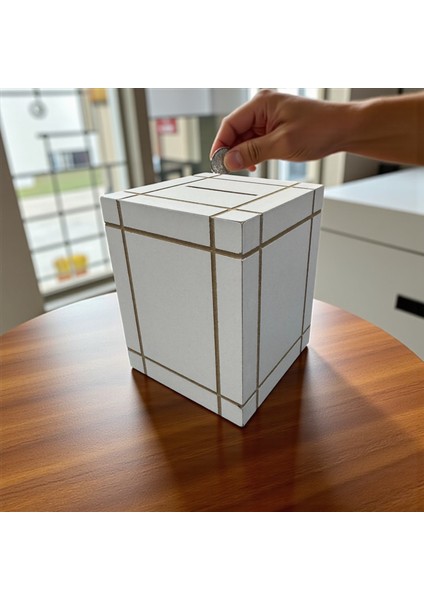 Moxocreative Ahşap Beyaz Kumbara Dekoratif Kutu Bahşiş Kutusu Tıpbox modelleri