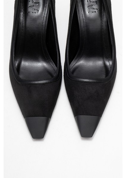 Rona Siyah Süet Mat Burunlu Kadın Topuklu Ayakkabı fiyatları