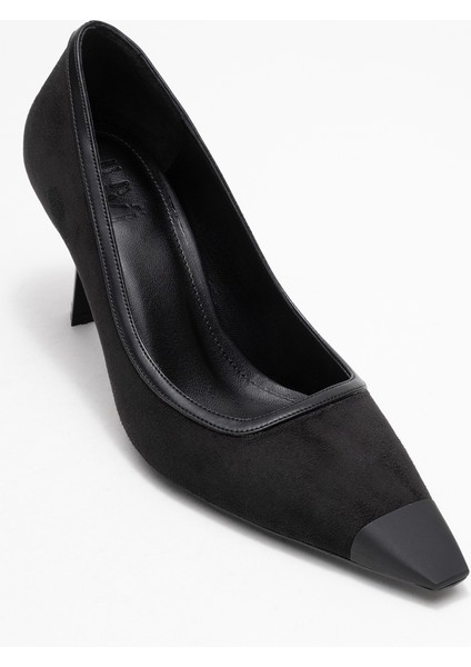 Rona Siyah Süet Mat Burunlu Kadın Topuklu Ayakkabı modelleri