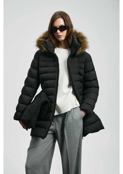 Kadın Elıt Kaz Tüyü Mont 122120049 Siyah