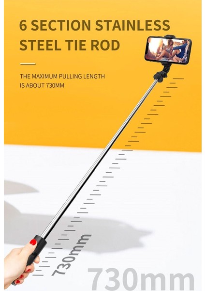 Bluetooth Selfie Stick Tripod – 360° Döner, 70 cm Ayarlanabilir Uzunluk, Uzaktan Deklanşör, Hafif ve Katlanabilir Telefon Tutucu, Ios ve Android Uyumlu | L11 Mini fiyatları