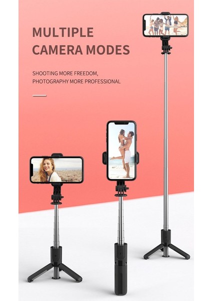 Bluetooth Selfie Stick Tripod – 360° Döner, 70 cm Ayarlanabilir Uzunluk, Uzaktan Deklanşör, Hafif ve Katlanabilir Telefon Tutucu, Ios ve Android Uyumlu | L11 Mini modelleri