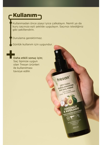 Hindistan Cevizi ve Avokado Onarıcı ve Ekstra Nemlendirici Durulanmayan Saç Kremi (Fön Suyu) 250 ml fiyatları