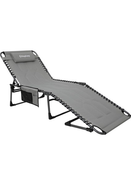 Kingcamp Magnolia B20 Premium 7 Kademeli Katlanır Dolgulu Şezlong Grey