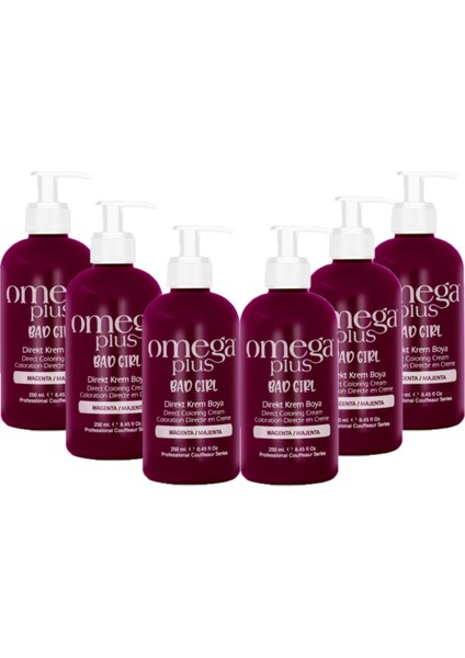 Omega Plus 6 Adet Al 5 Öde Bad Girl Magenta 6lı Saç Boyası Seti 6X250ML