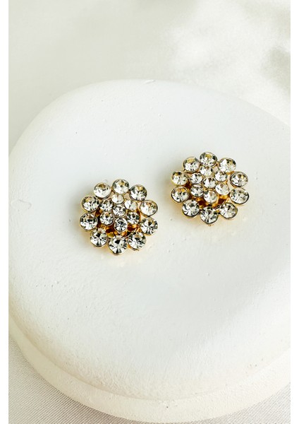 Çiçek Formunda Taş Detaylı Gömlek ve Kol Düğmesi Broş (2cm) fiyatları