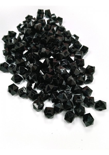 Küp Boncuk Içten Boncuklu Bileklik Çanta Boncuğu 10 mm 50 gr Siyah - BNC457