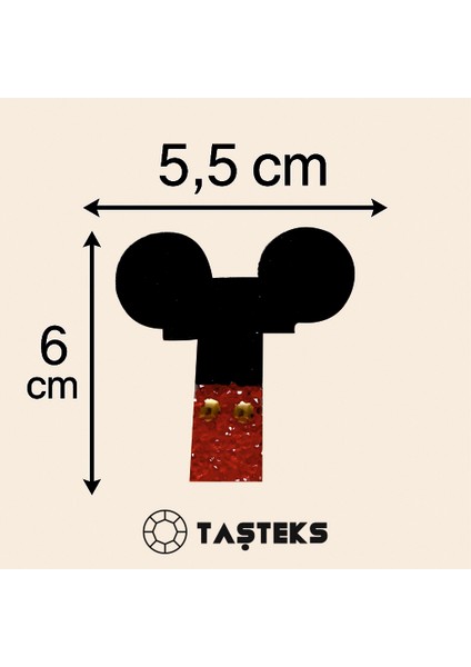 Taşlı Ütülenebilen Veya Sticker Olarak Kullanılabilen ' Mickey T ' Harfi