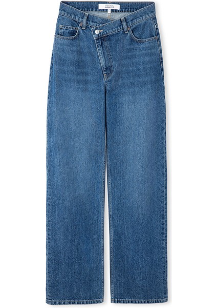Asimetrik Bel Baggy Jean Pantolon IW6250018050629 indirimleri