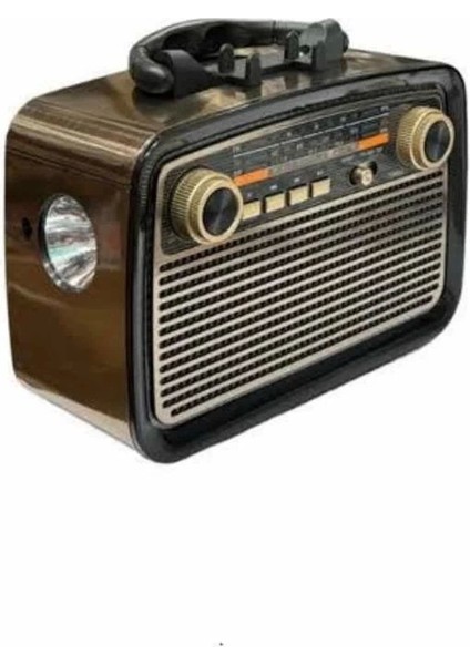 Nostalji Radyo Bluetooth Hoparlör Usb-Sd Kart Giriş LED Fener Işıklı Bataryalı Pilli