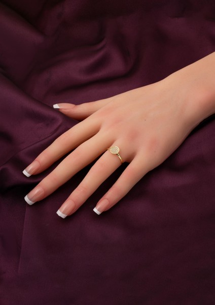 Yuvarlak Taşlı Minimal Altın Takı Seti 14 Ayar fırsatları