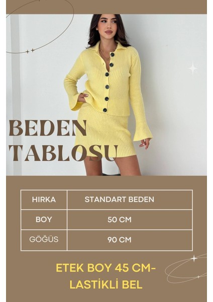 Fitilli Örgü Takım: Triko Hırka & Mini Etek Ikili Set 8009 fırsatları