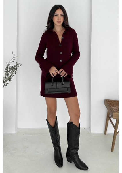 Fitilli Örgü Takım: Triko Hırka & Mini Etek Ikili Set 8009 indirimleri