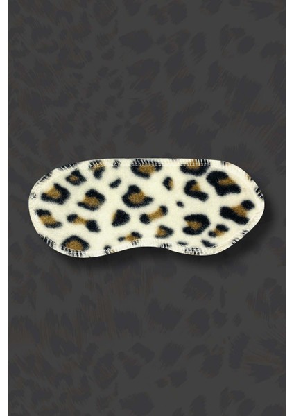 Kız Çocuk Leopar Desenli Göz Bantlı Peluş Polar Pijama Takımı