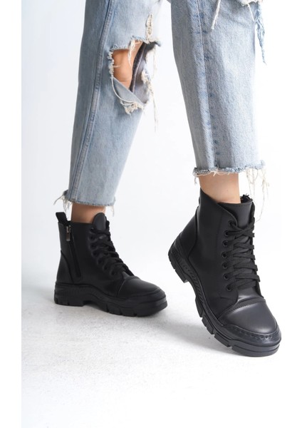 Bloom Bağcıklı Fermuarlı Ortopedik Tabankadın Bot St - Siyah modelleri