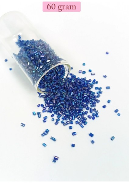 Kesme Cam Boncuk 2mm - 60 Gram - Koyu Mavi - BNC392