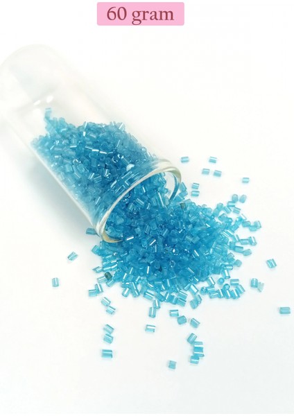 Kesme Cam Boncuk 2mm - 60 Gram - Şeffaf Turguaz - BNC397