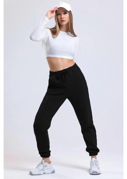 3 Iplik Şardonlu Paça Lastikli Eşofman Siyah IS001 fiyatları