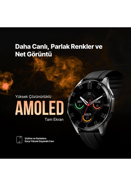 Tempus Pro 47 mm AMOLED Ekranlı Yuvarlak Kasa Akıllı Saat 2S12W fırsatları