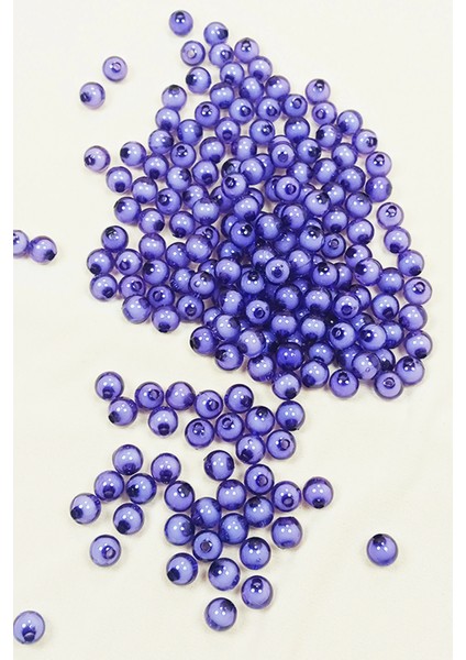 Yuvarlak Boncuk Içten Boncuklu Bileklik Çanta Boncuğu 8 mm 50 gr Eflatun - BNC472